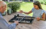 Deluxe 18” Backgammon Game with Felt Interior