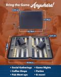 Magnetic Travel Backgammon Set with Leatherette Case