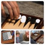Backgammon Checkers Set - 30 Black & White Chips