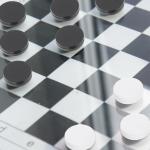 Backgammon Checkers Set - 30 Black & White Chips
