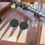 Wooden Backgammon Pieces Set with Dice, 30pcs