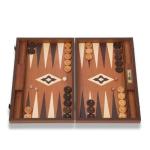 Mahogany Backgammon Set with Accessories - 19x12 Inch