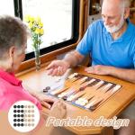 Wooden Backgammon Pieces Set with Dice, 30pcs
