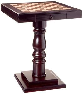 Mahogany Game Table, 27.58" x 22.06" x 22.06