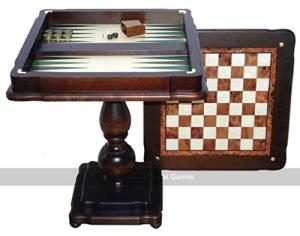 Italfama Luxury Beech Chess and Backgammon Table