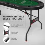 8-Player Foldable Poker Table with Cup Holders