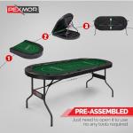 8-Player Foldable Poker Table with Cup Holders