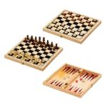 Toyrific 3-in-1 Wooden Chess, Draughts, Backgammon Set