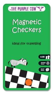 Purple Cow PC797 Magnetic Travel Checkers Game