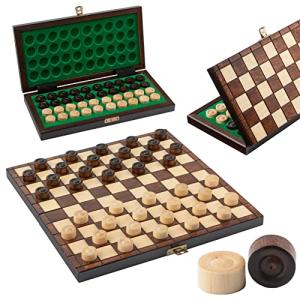 Travel Draughts Checkers Set with Folding Board