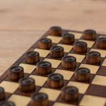 Travel Draughts Checkers Set with Folding Board