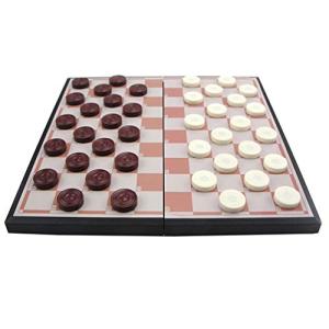 Magnetic Wooden Checkers and Chess Set