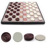 Magnetic Wooden Checkers and Chess Set