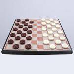 Magnetic Wooden Checkers and Chess Set