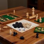 Two-Tone Chess and Checkers Game Pieces Set