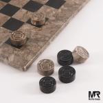 Oceanic & Black Marble Checkers Board Game Set