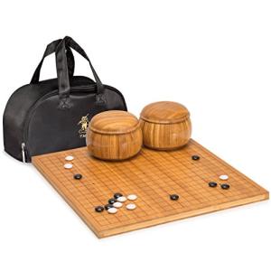 Bamboo Reversible Go Game Set with Stones