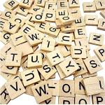 100 Wooden Scrabble Tiles A-Z for Crafts