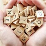 100 Wooden Scrabble Tiles A-Z for Crafts