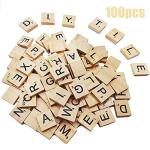 100 Wooden Scrabble Tiles A-Z for Crafts