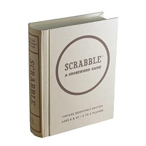 Scrabble Vintage Bookshelf Edition with Wooden Tiles