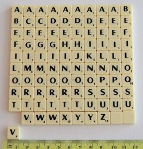 Mini Letter Tiles Set - 100 Ivory Scrabble Tiles