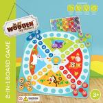 Wooden 2-in-1 Snakes & Ladders Home Race Game