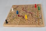 Classic Wooden Snakes and Ladders Board Game