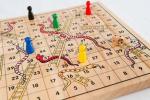 Classic Wooden Snakes and Ladders Board Game
