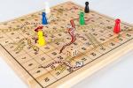Classic Wooden Snakes and Ladders Board Game