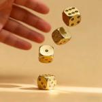 Classic Brass D6 Dice Set for Board Games