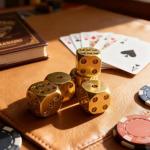 Classic Brass D6 Dice Set for Board Games