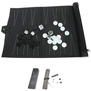 Premium Leather Travel Backgammon and Chess Set