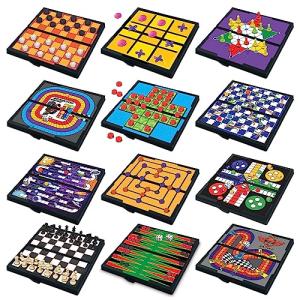 Gamie Magnetic Travel Board Games Set - 12 Retro Games