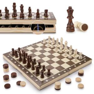 Magnetic 2-in-1 Chess and Checkers Set