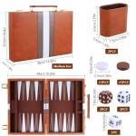 Classic Portable Backgammon Set with Leather Case