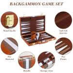Classic Portable Backgammon Set with Leather Case