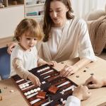 Premium Leather Backgammon Set with Playing Pieces