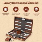 Premium Leather Backgammon Set with Playing Pieces