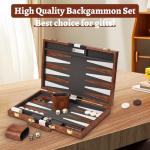Premium Leather Backgammon Set with Playing Pieces