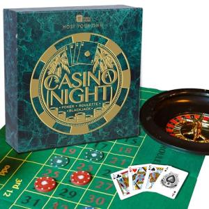 Casino Night Game Set: Poker, Blackjack, Roulette