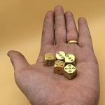 Classic Brass D6 Dice Set for Board Games