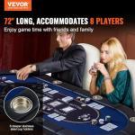 VEVOR 8 Player Folding Poker Table with Cup Holders