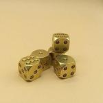 Classic Brass D6 Dice Set for Board Games