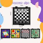 5-in-1 Magnetic Travel Checkers and Chess Set