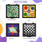 5-in-1 Magnetic Travel Checkers and Chess Set