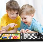 5-in-1 Magnetic Travel Checkers and Chess Set