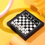 5-in-1 Magnetic Travel Checkers and Chess Set