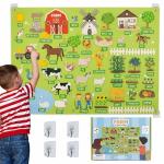 Bonnyco Fuzzy Felt Board with 92 Farm Animals