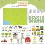 Bonnyco Fuzzy Felt Board with 92 Farm Animals